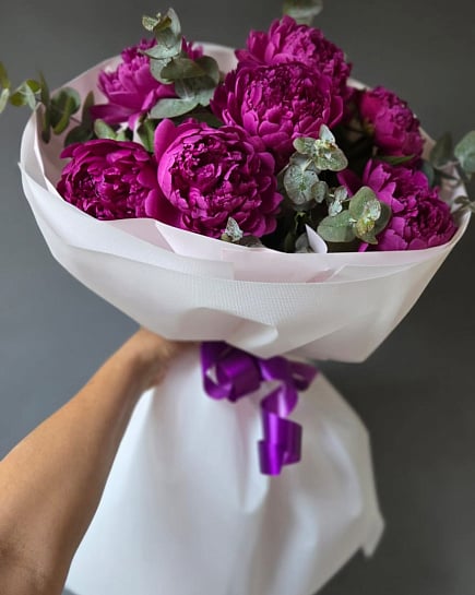 Пурпурное очарование пионов with delivery to Almaty