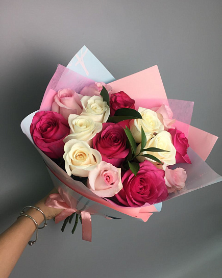 Bouquet of Mix 15 flowers delivered to Kazalinsk