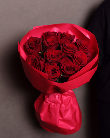 11 красных роз  с доставкой по Петропавловске