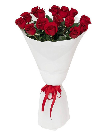 Bouquet of 15 tall roses flowers delivered to Kostanay.