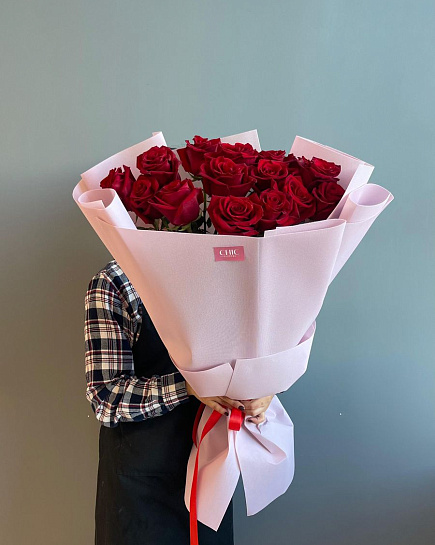 Bouquet of 15 meter roses with delivery to Astana