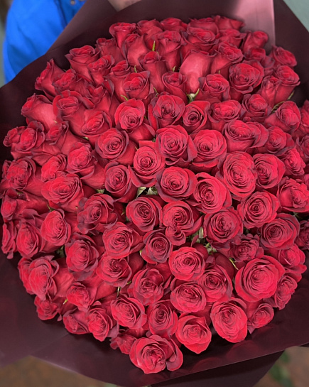 Bouquet of Red Roses 101 flowers delivered to Kostanay.