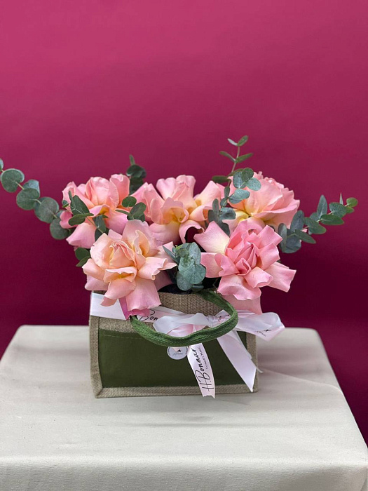 Stylish handbag with roses Stylish handbag with roses