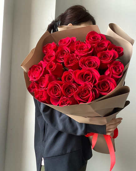 Red roses 25 pcs with delivery to Almaty