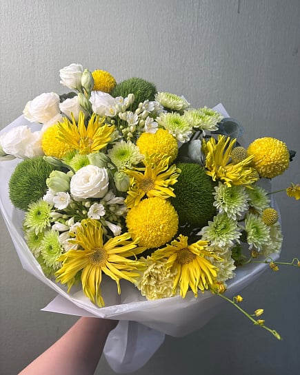 Солнечный микс с герберами и хризантемами with delivery to Astana
