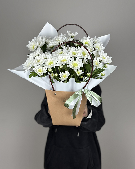 Bouquet of Chrysanthemum in a purse flowers delivered to Astana