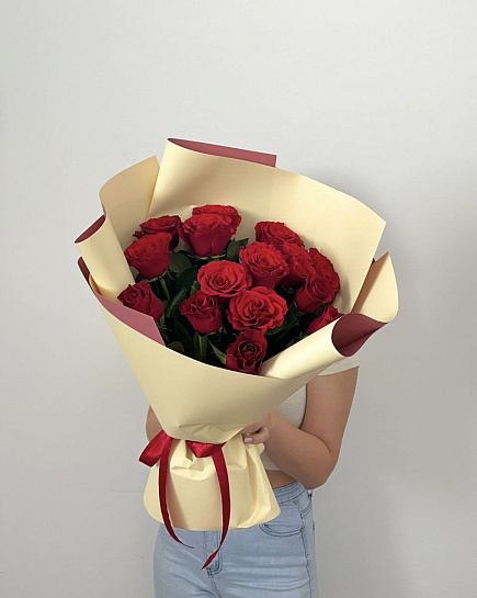 Bouquet of Roses 15 pcs flowers delivered to Astana