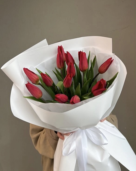 red tulips with delivery to Shymkent