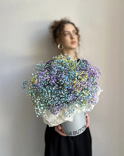 Bouquet of Box of aerial Gypsophila flowers delivered to Astana
