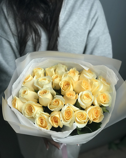 Bouquet of Bouquet of roses cream de la cream flowers delivered to Astana
