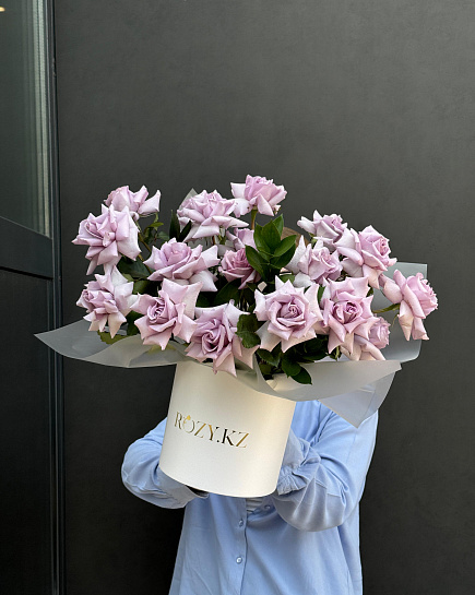 Composition of lilac roses with delivery to Astana