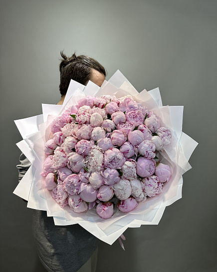 Bouquet of Bouquet of 63 peonies flowers delivered to Astana
