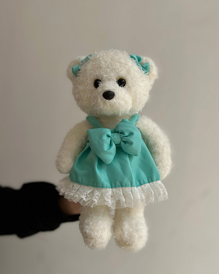 Bouquet of Teddy bear in a dress (35cm) flowers delivered to Astana