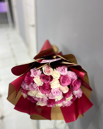 Bouquet of Bouquet of 33 roses mix flowers delivered to Almaty