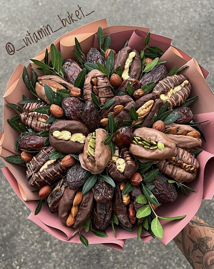 Bouquet of dates in chocolate with nut filling with delivery to Astana