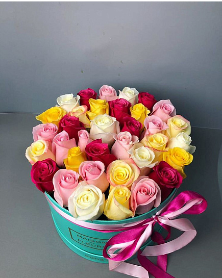 Bouquet of Mix in a box flowers delivered to Kostanay.