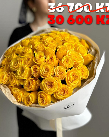 Bouquet of mono bouquet of 51 roses flowers delivered to Astana