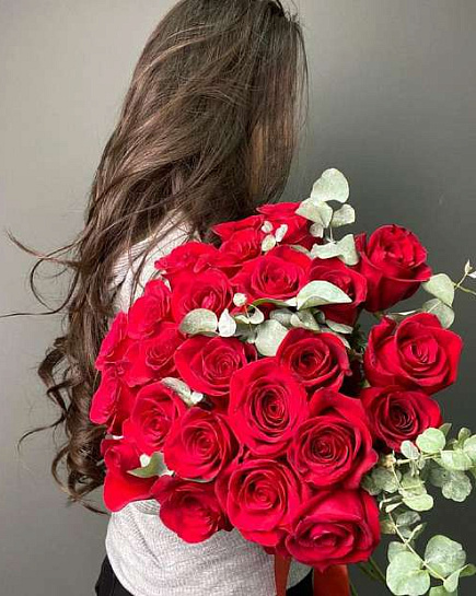 25 red roses with delivery to Almaty