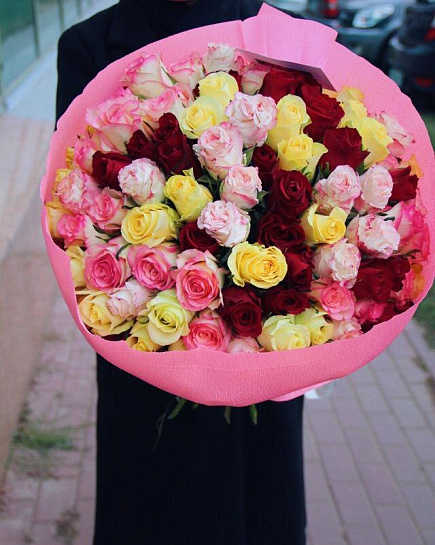 Bouquet of 101 Kenyan rose flowers delivered to Astana