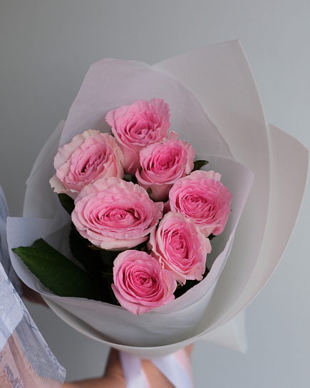 Букет из 7 нежно-розовых роз с доставкой по Алматы