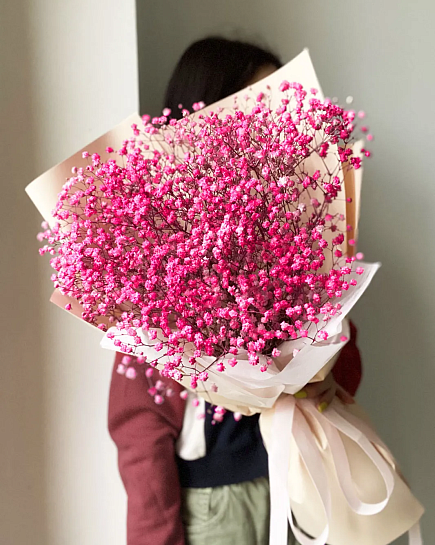 Букет из розовых гипсофил с доставкой по Алматы
