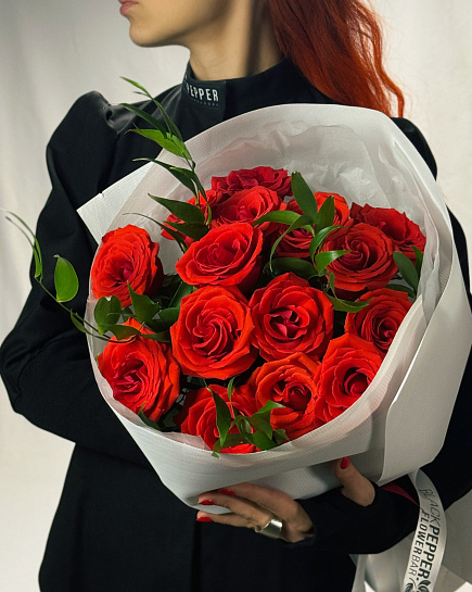 Bouquet of RED VOLCANO flowers delivered to Almaty
