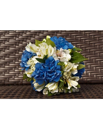 Bouquet of Heavenly azure flowers delivered to Astana