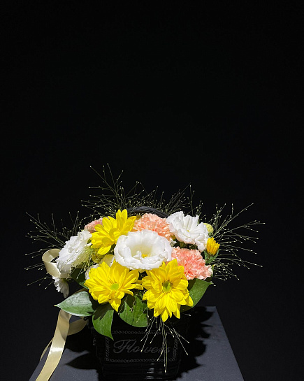 Цветы в корзине "Нежное облако" с доставкой по Алматы