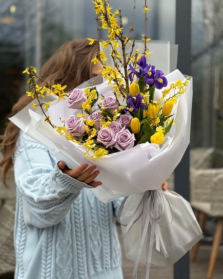 Spring author's bouquet with delivery to Astana
