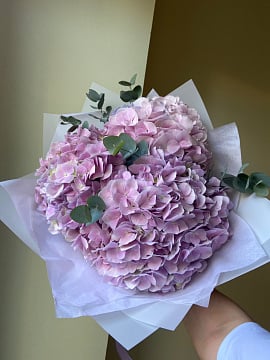 Букет из розовой гортензии