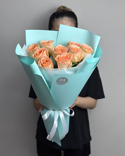 Bouquet of Bouquet of 9 orange roses (50 cm) flowers delivered to Astana