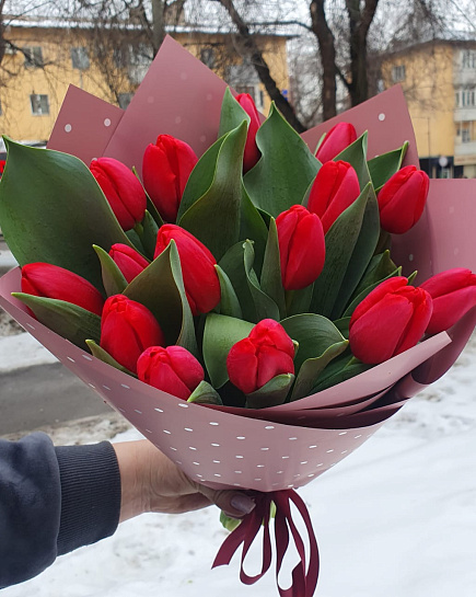 Букет Тюльпанов  15 шт  с доставкой по Алматы