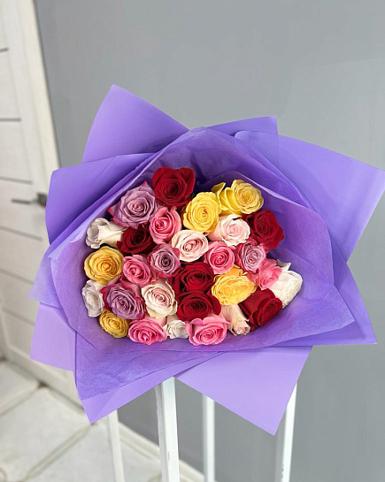 Bouquet of 33 roses flowers delivered to Aktau