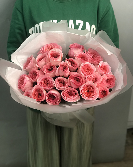 Monobouquet of peony roses 25 pcs with delivery to Astana