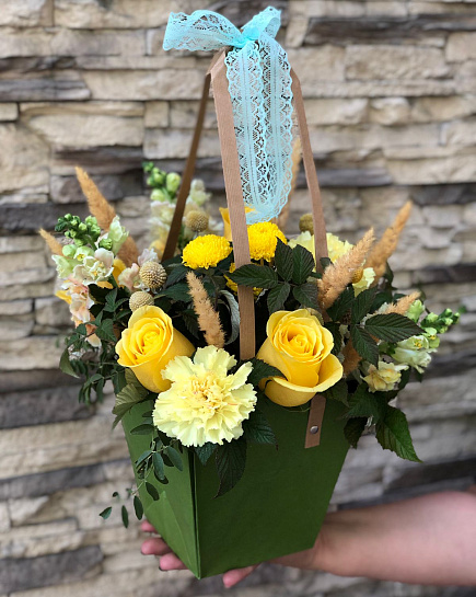Bouquet of Artdi Yellow Green flowers delivered to Almaty