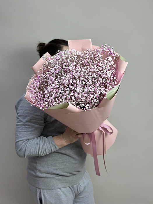 Bouquet of pink gypsophila