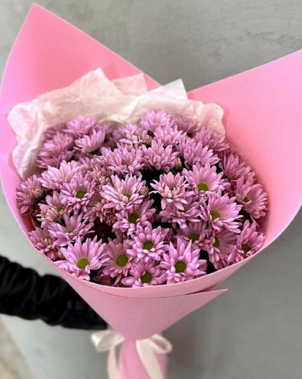 Bouquet of Bouquet of 7 pink chrysanthemums flowers delivered to Almaty