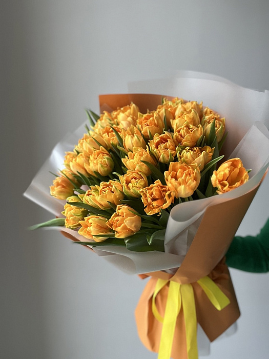 Пионовидные тюльпаны (оранжевые) 35 шт
