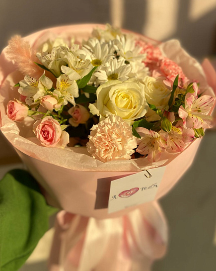 Bouquet of Delicate composition of mixed flowers flowers delivered to Kokshetau