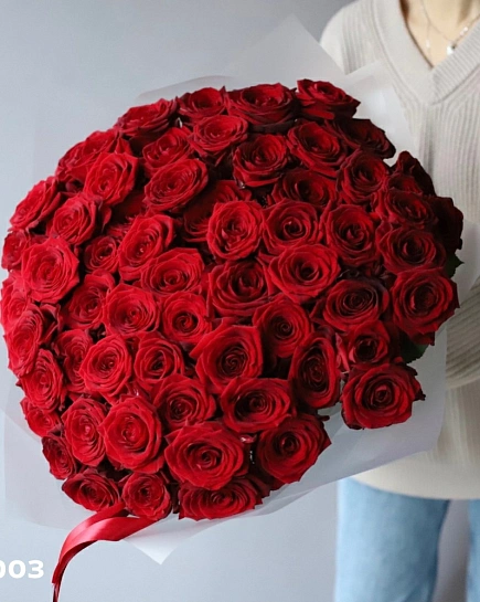 Bouquet of Bouquet of red roses (59) flowers delivered to Shymkent