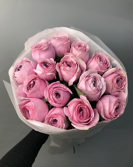 Сортовая роза “Peonikiss”15 шт в букете  с доставкой по Астане