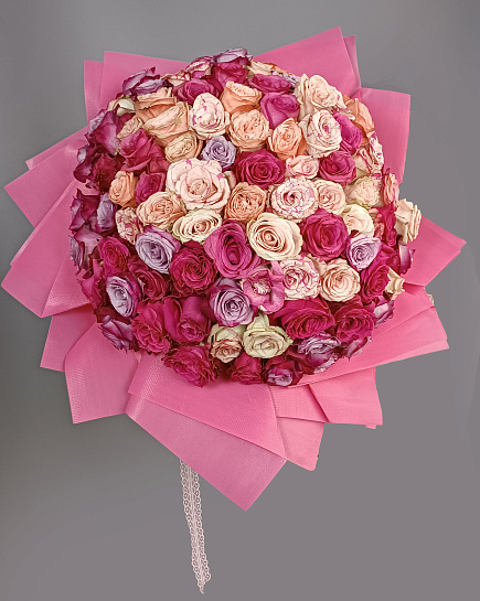 Bouquet of Mono of roses 101 pcs flowers delivered to Almaty