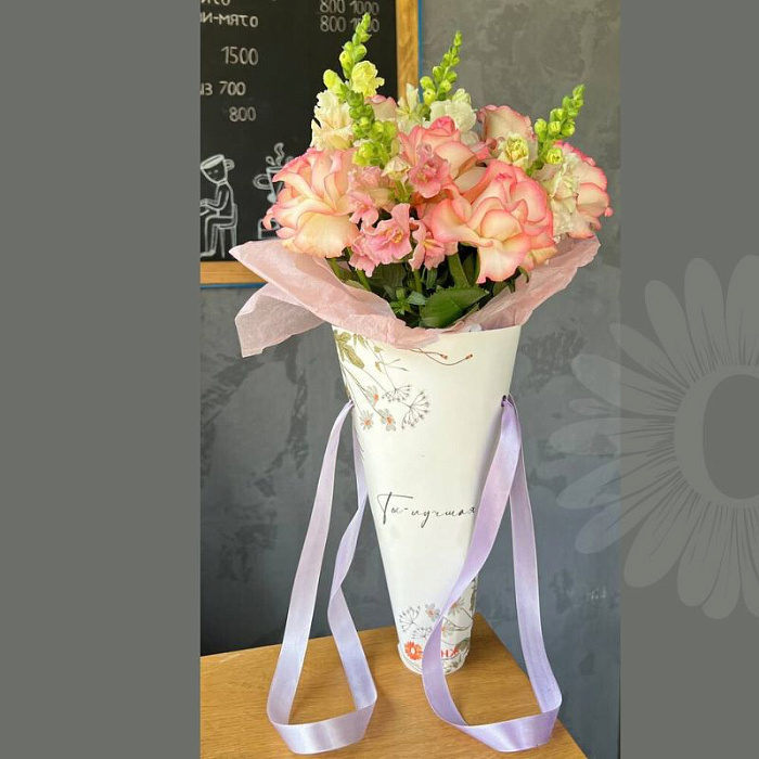 Flowers for your beloved in a light vase