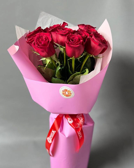 Букет из 11 голландских красных роз  с доставкой по Алматы