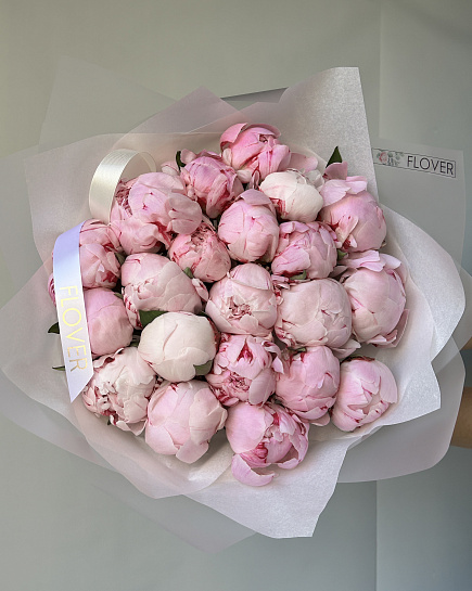 Bouquet of 21 Peony Sarah Bernard flowers delivered to Astana