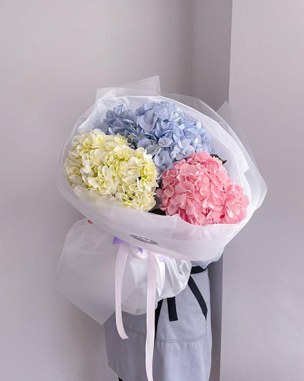 Bouquet of 3 hydrangeas with delivery to Astana