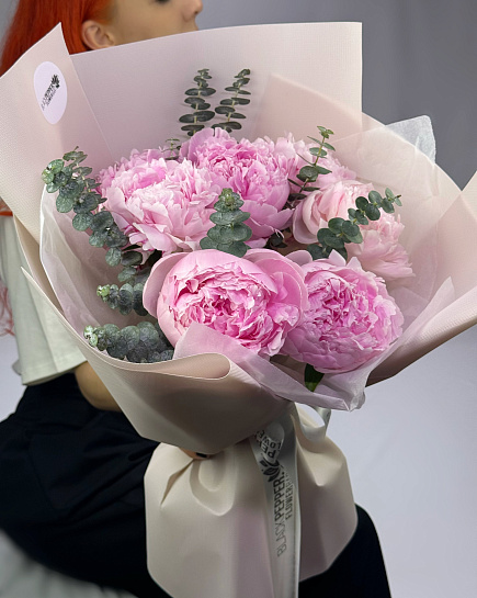 Bouquet of PINK PEONY flowers delivered to Almaty