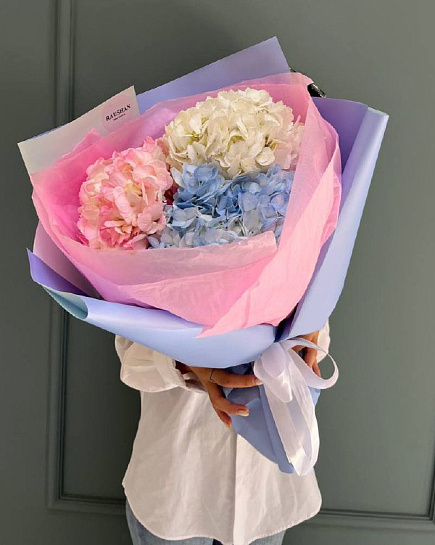 Bouquet of Hydrangeas 3 pcs flowers delivered to Astana
