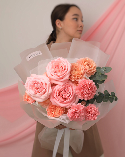 Bouquet of Pink Roze mix flowers delivered to Astana