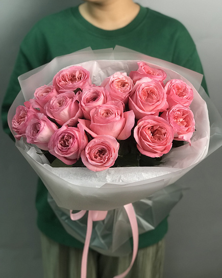 Peony roses 15 pcs with delivery to Astana